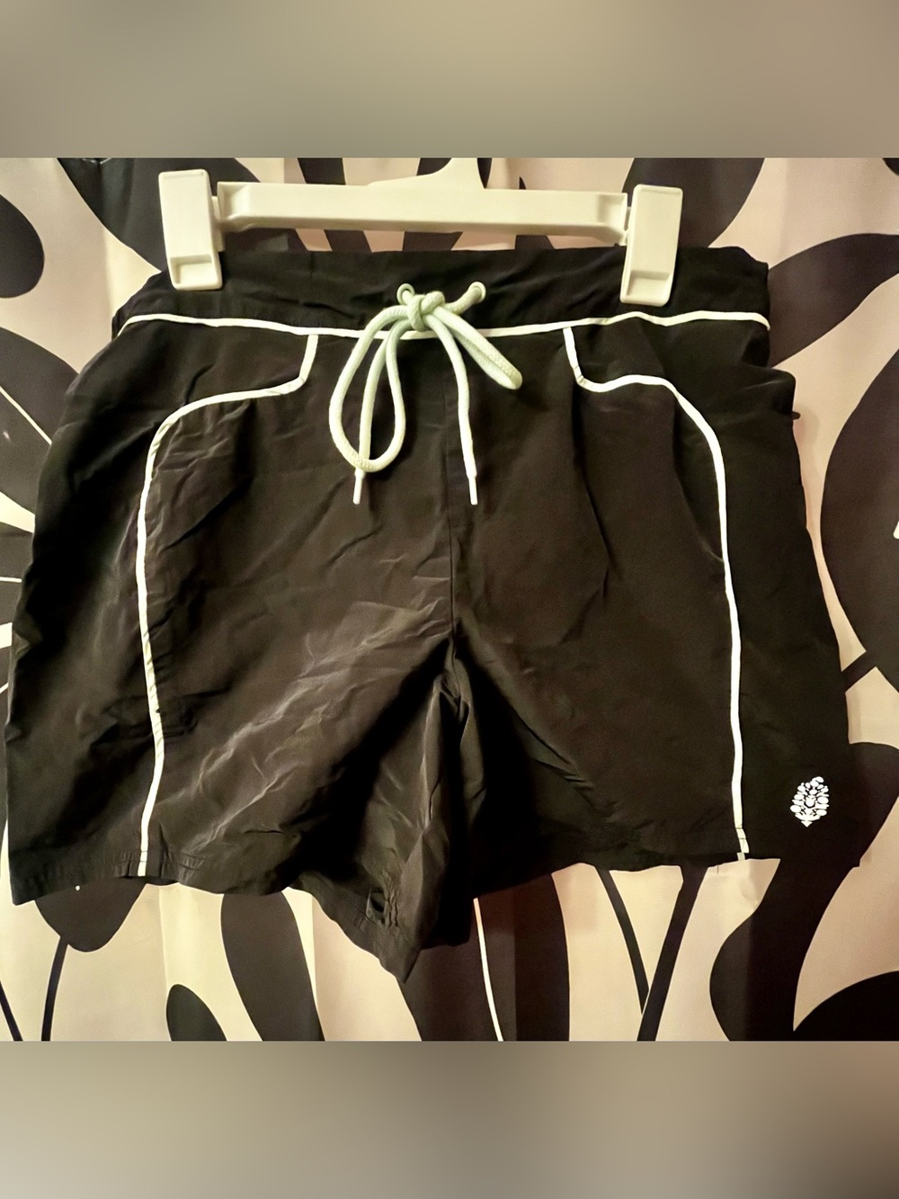 Free People Movement black athletic shorts.